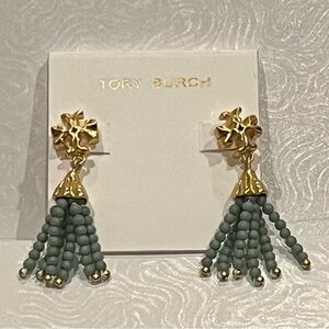 TORY BURCH 
Roxanne Beaded Tassel Drop Earrings